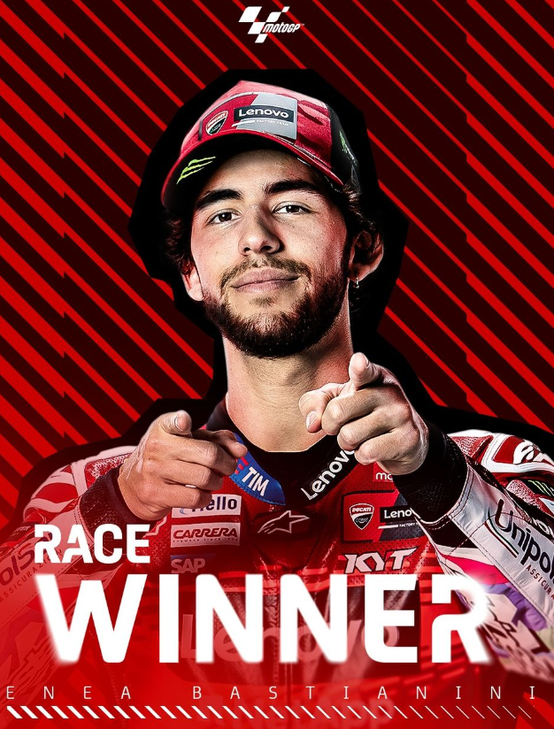Zwycięzca wyścigu o GP Wielkiej Brytanii/fot. motogp/instagram
